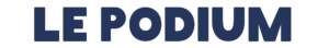 Typographie de l'enseigne du Podium telle que vue sur la devanture du commerce