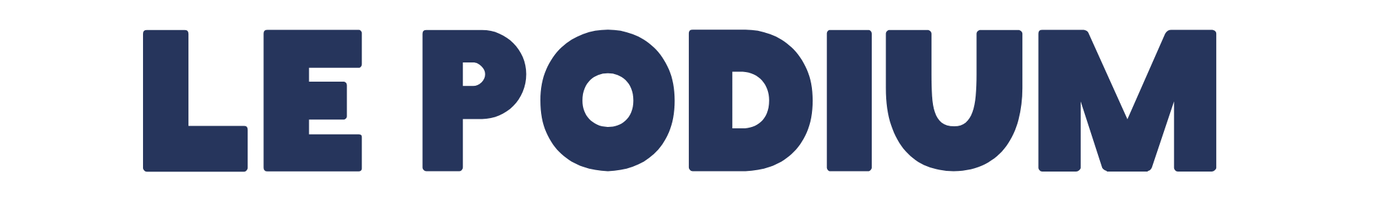 Typographie de l'enseigne du Podium telle que vue sur la devanture du commerce